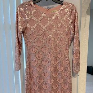 Gianni Bini rose gold sequined dress